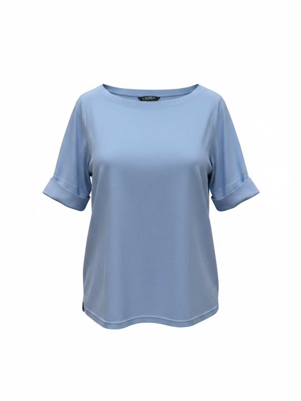 Lauren Ralph Lauren Pale Blue Short Sleeve Boatneck Top 2xX